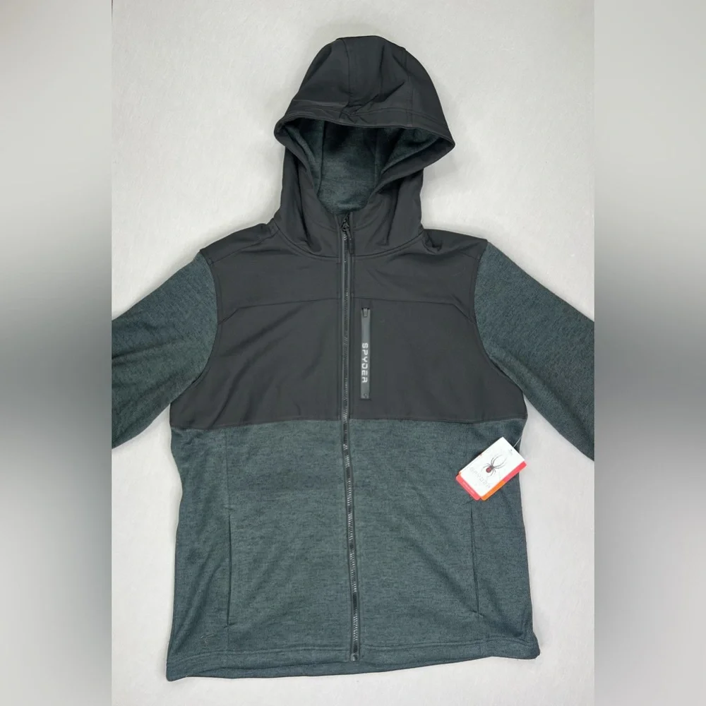 SPYDER FLEECE LINED HOODED SWEATER JACKET